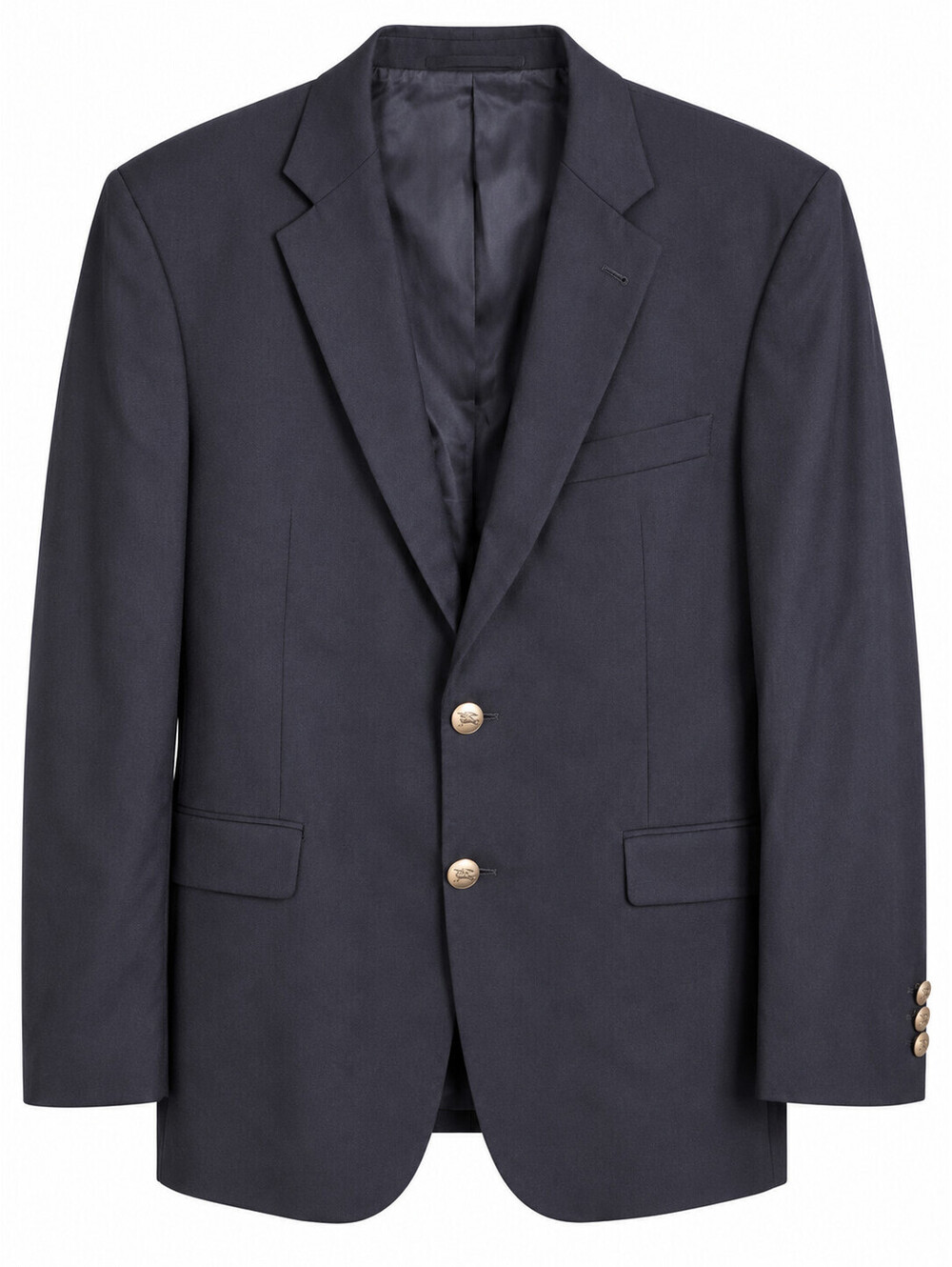 Burberry Men's Black Wool Kensington Blazer Gold Crest Buttons USA Sz 42L